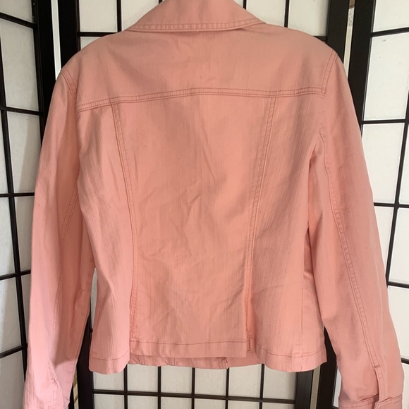 EUC Pink Villager Denim Blazer Stretch Denim Size 6 - Picture 4 of 5